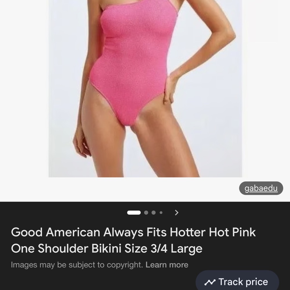 Good American Vibrant Pink One Shoulder Swimsuit